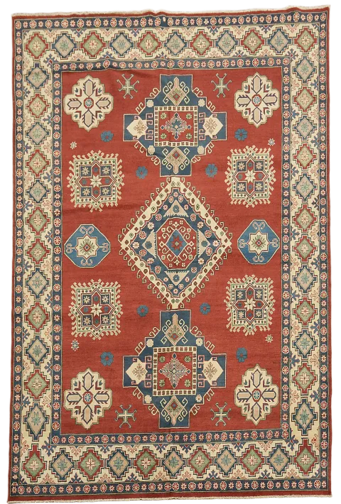 Handmade Wool Red Kazak Oriental Wool Area Rug 8x11