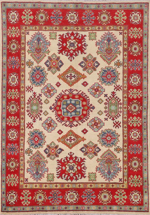 Handmade Wool Kazak Oriental Rug 5x7