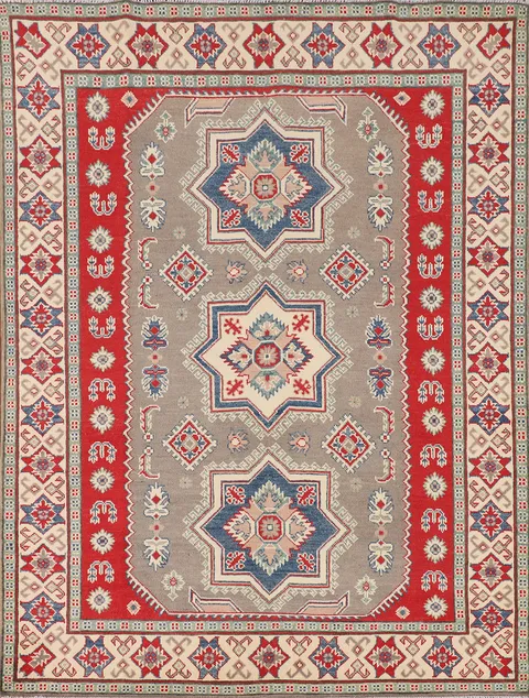 Handmade Wool Kazak Oriental Rug 5x7