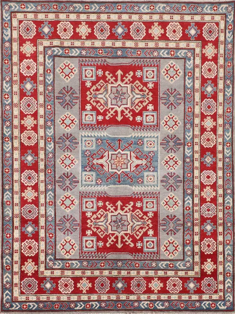 Handmade Wool Kazak Oriental Rug 5x7