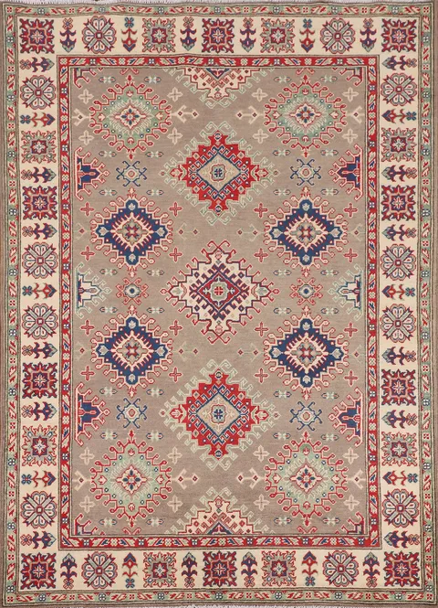 Geometric Kazak Oriental Accent Rug 5x7