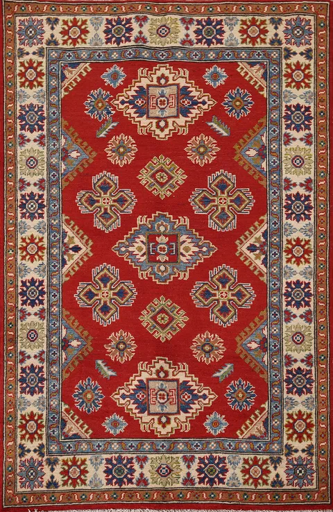 Handmade Wool Kazak Oriental Rug 4x6