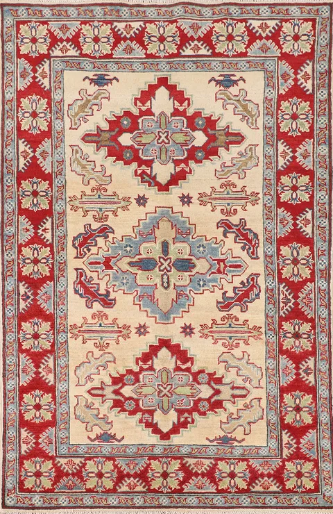 Handmade Wool Kazak Oriental Rug 4x6