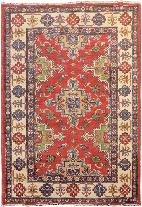 Handmade Wool Kazak Oriental Rug 4x6