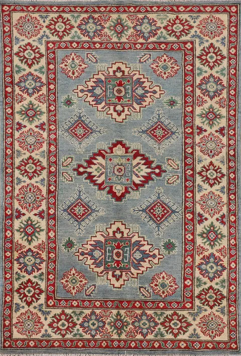 Light Blue Kazak Oriental Rug 4x6