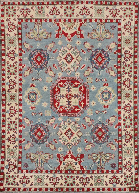 Light Blue Kazak Oriental Rug 5x7