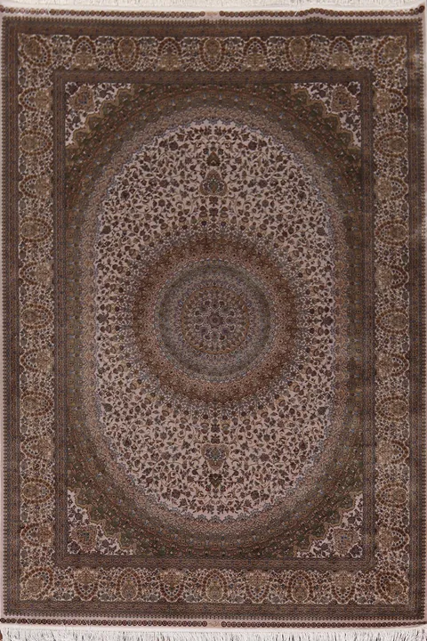 Traditional Silk Qum Turkish Area Rug 5x8