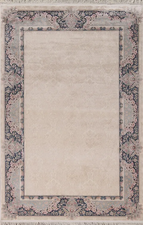 Beige & Ivory Tabriz Turkish Area Rug 5x8