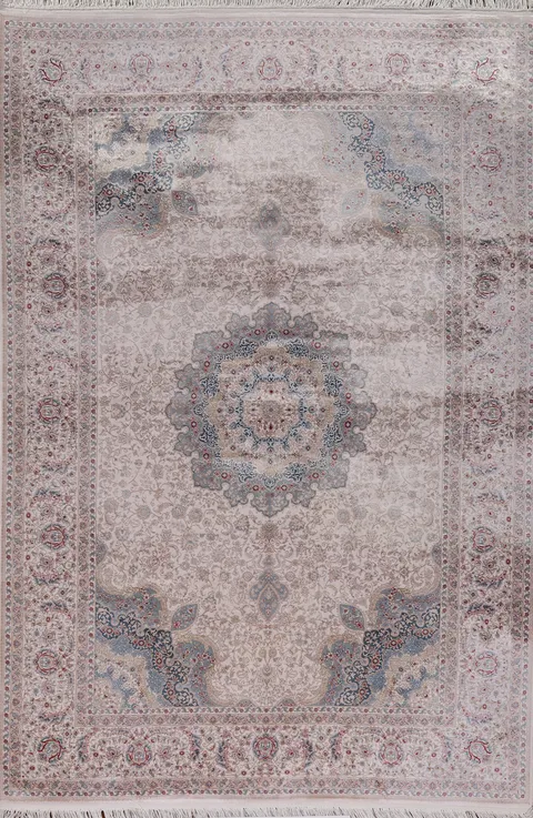 Silk Traditional Qum Turkish Area Rug 5x8