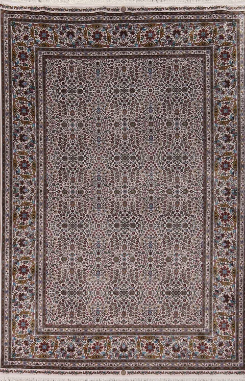 Turkish Silk Tabriz Traditional Rug 5x7
