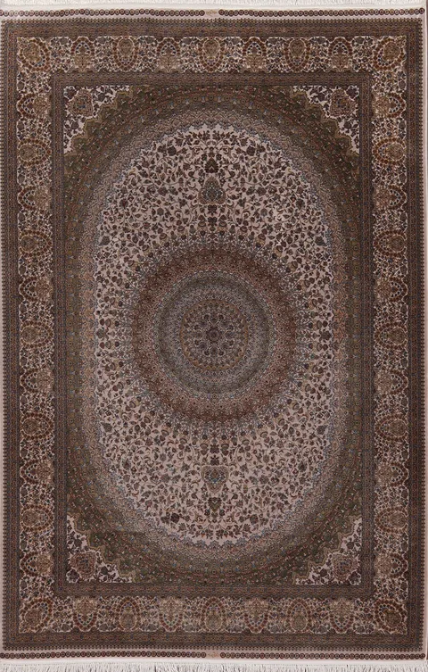 Traditional Silk Tabriz Turkish Area Rug 5x8