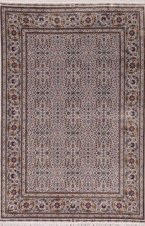 Traditional Floral Tabriz Turkish Area Rug 5x8