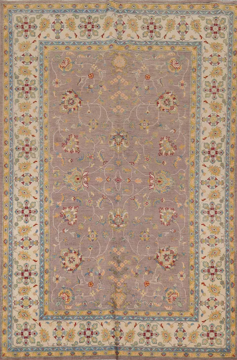 Handmade Floral Oushak Oriental Area Rug 6x9