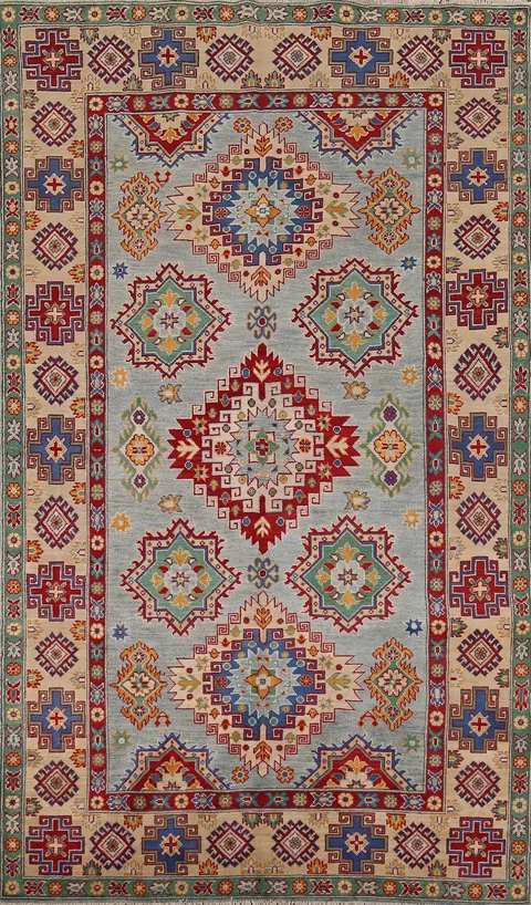 Geometric Kazak Oriental Area Rug 6x9