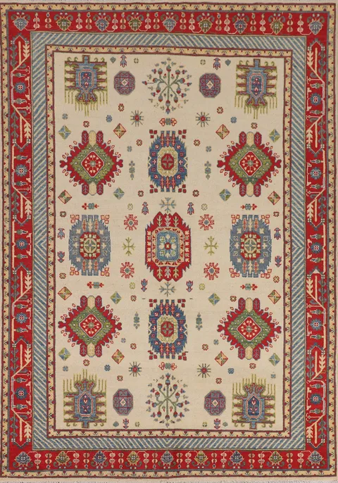 Handmade Wool Kazak Oriental Area Rug 6x8