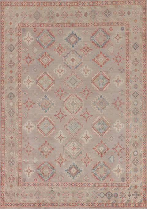 Geometric Wool Kazak Oriental Area Rug 8x10