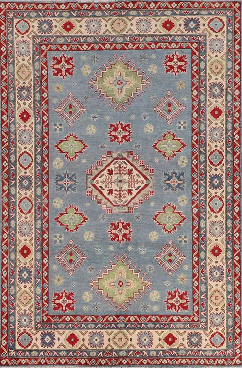 Light Blue Kazak Oriental Area Rug 7x10