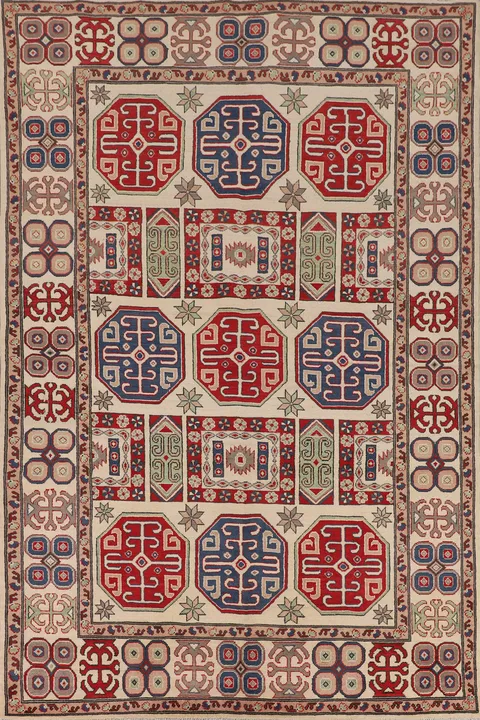 Handmade Wool Kazak Oriental Area Rug 7x10