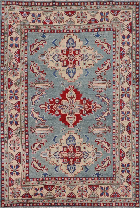 Light Blue Kazak Oriental Area Rug 6x8