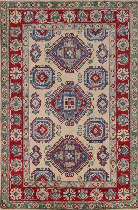 Geometric Kazak Oriental Area Rug 7x10