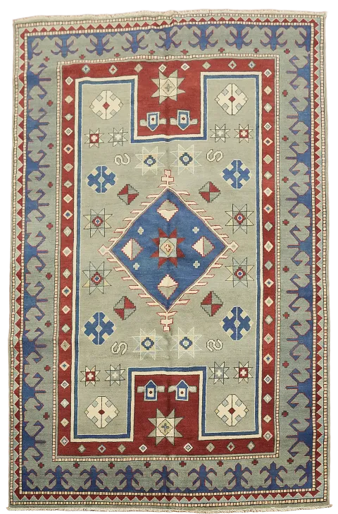 Handmade Wool Kazak Oriental Area Rug 6x9
