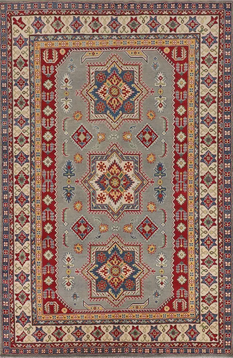 Geometric Kazak Oriental Area Rug 7x10