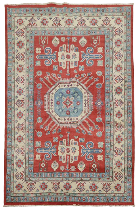 Handmade Red Kazak Oriental Area Rug 7x10