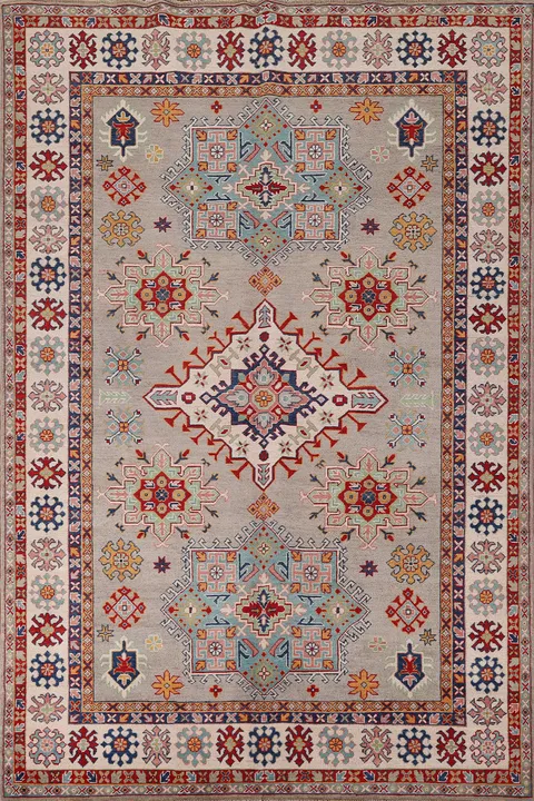 Geometric Kazak Oriental Area Rug 7x10