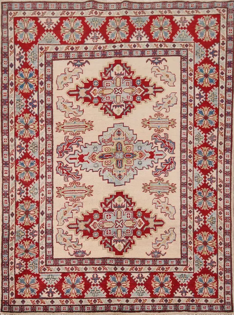 Geometric Wool Kazak Oriental Rug 5x6