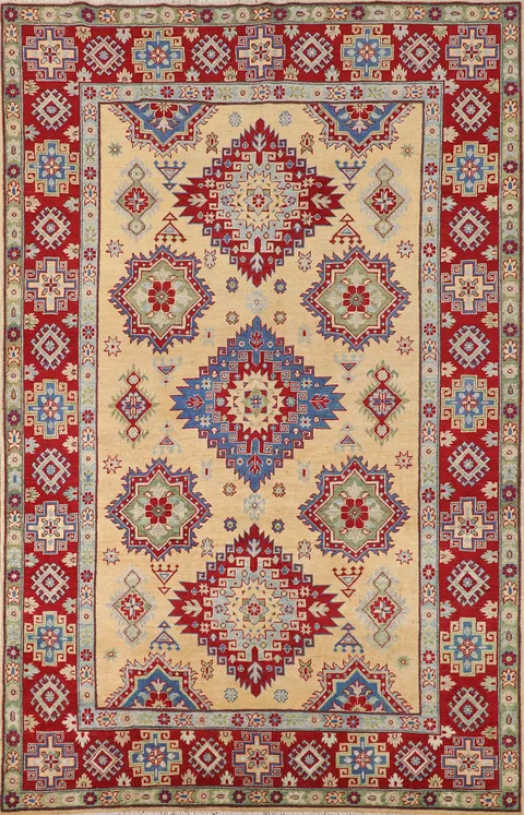 Handmade Wool Kazak Oriental Area Rug 7x10