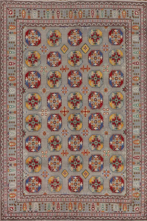 All-Over Gray Kazak Oriental Area Rug 8x12