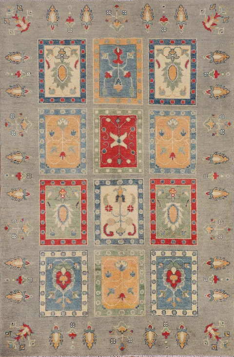 Garden Design Kazak Oriental Rug 4x6