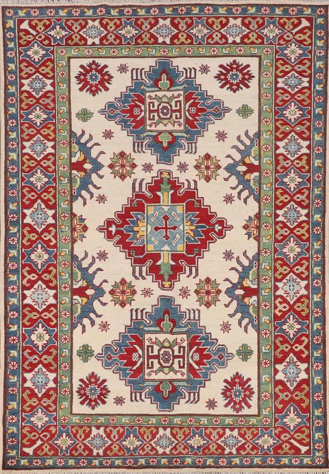 Handmade Wool Kazak Oriental Rug 5x7
