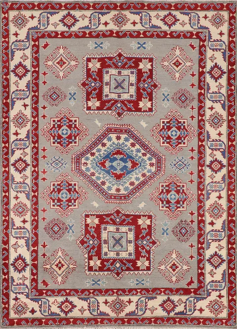 Handmade Wool Kazak Oriental Rug 5x7