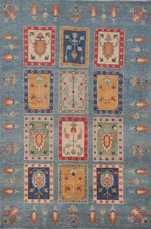 Garden Design Kazak Oriental Accent Rug 4x6