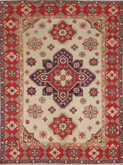 Geometric Kazak Handmade Accent Rug 5x6
