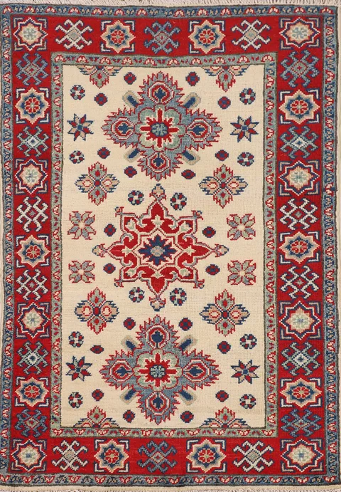 Handmade Wool Kazak Oriental Rug 3x4