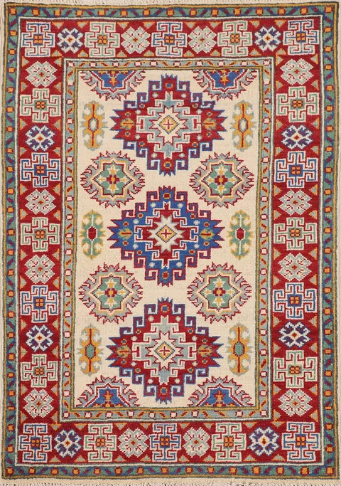Handmade Wool Kazak Oriental Rug 3x4