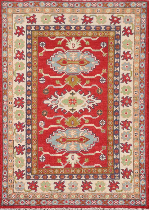 Handmade Wool Kazak Oriental Rug 3x4