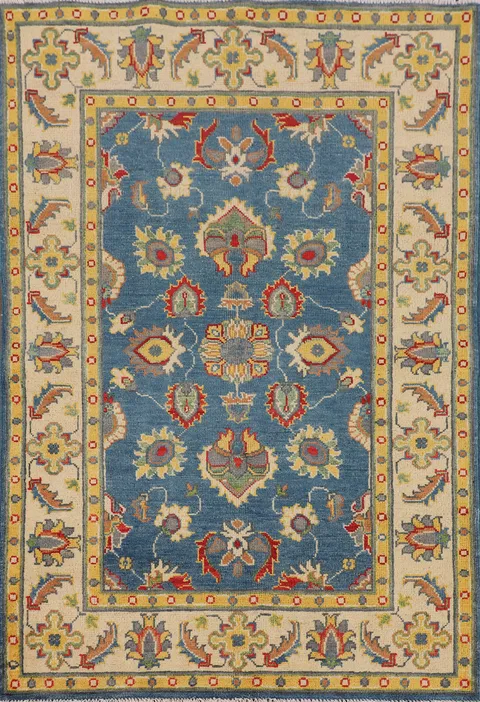Blue Handmade Oushak Oriental Foyer Rug 3x5