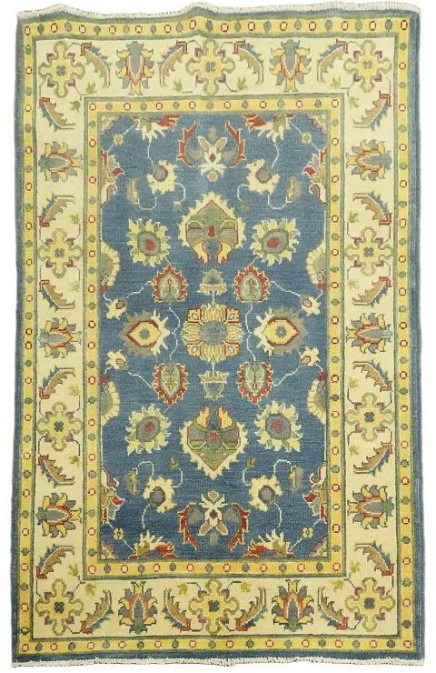 Blue Handmade Oushak Oriental Foyer Rug 3x5