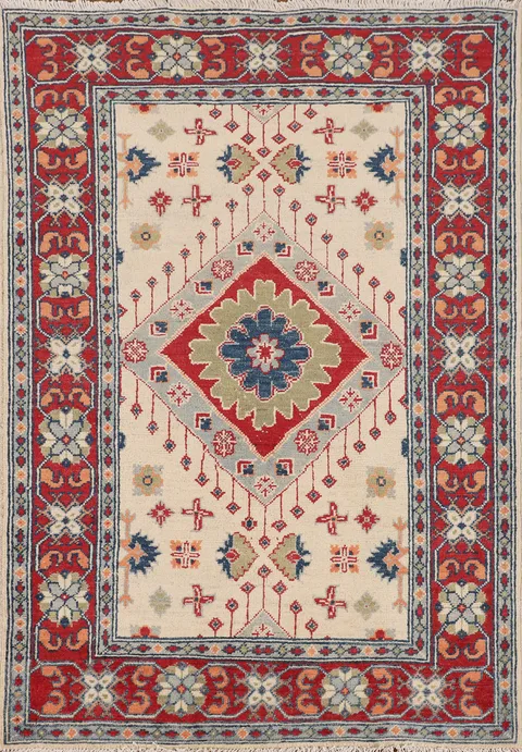 Handmade Wool Kazak Foyer Rug 3x5