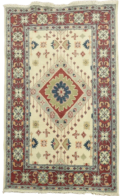 Handmade Wool Kazak Foyer Rug 3x5