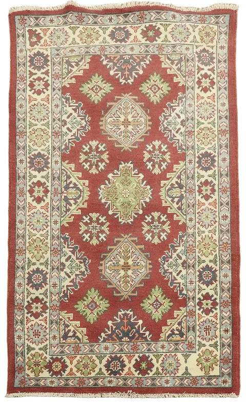 Geometric Kazak Handmade Accent Rug 3x5