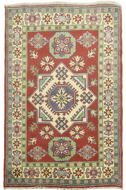 Handmade Red Kazak Oriental Rug 3x5