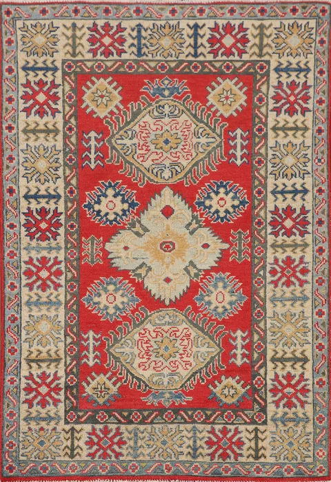 Geometric Kazak Handmade Accent Rug 3x5