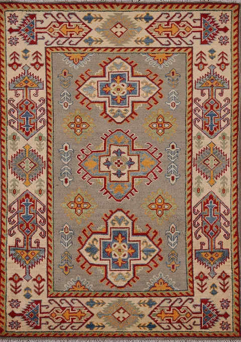 Handmade Wool Kazak Oriental Rug 4x5