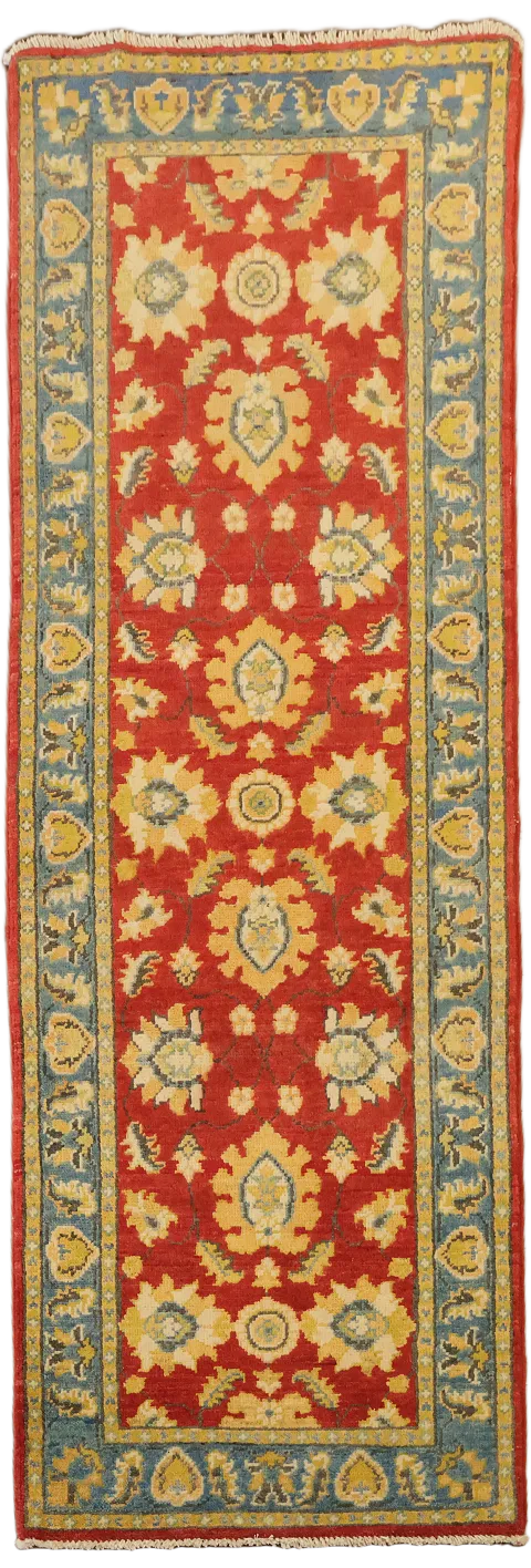 Handmade Red Oushak Wool Runner Rug 2x6