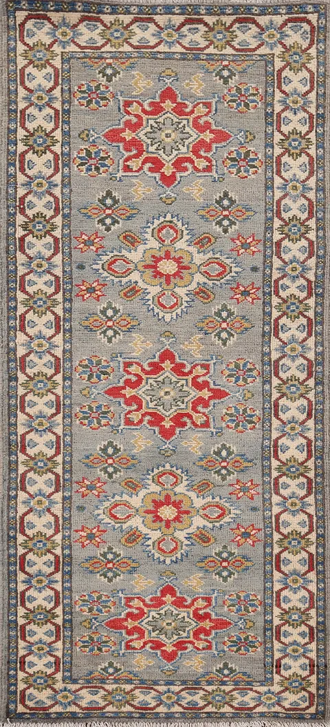Handmade Wool Kazak Oriental Runner Rug 2x6