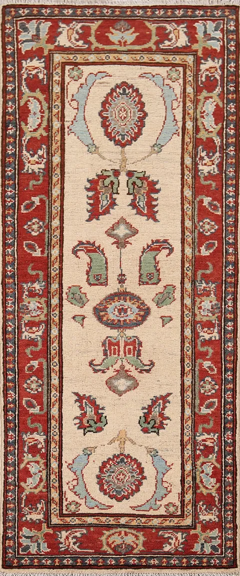 Handmade Kazak Oriental Runner Rug 2x6